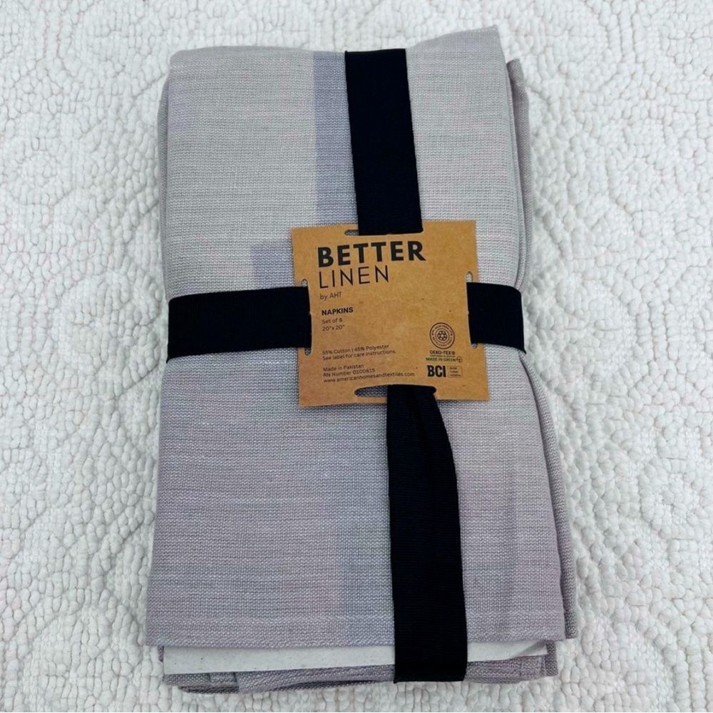 NWT Napkins Better Linen by AHT Set of 8 20" × 20"